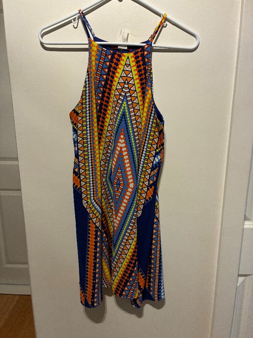 Silvergate Aztec Tribal Print Halter Dress